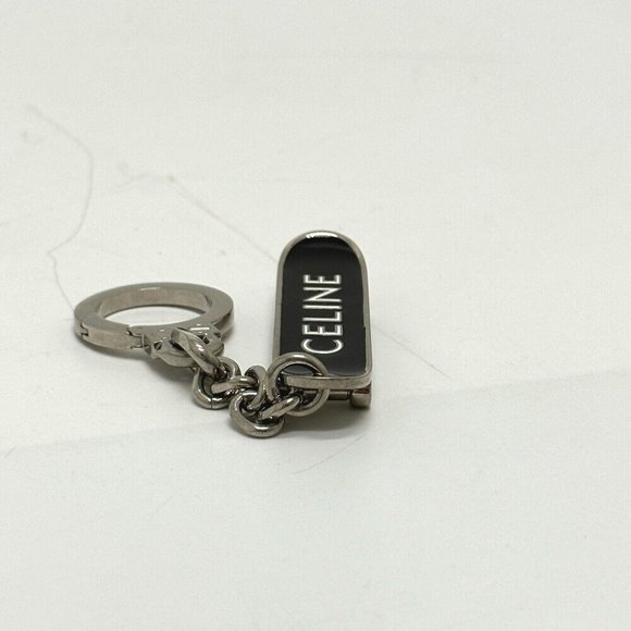 CELINE skateboard Bag Charm Key Holder Metal Black/Silver - Picture 5 of 8